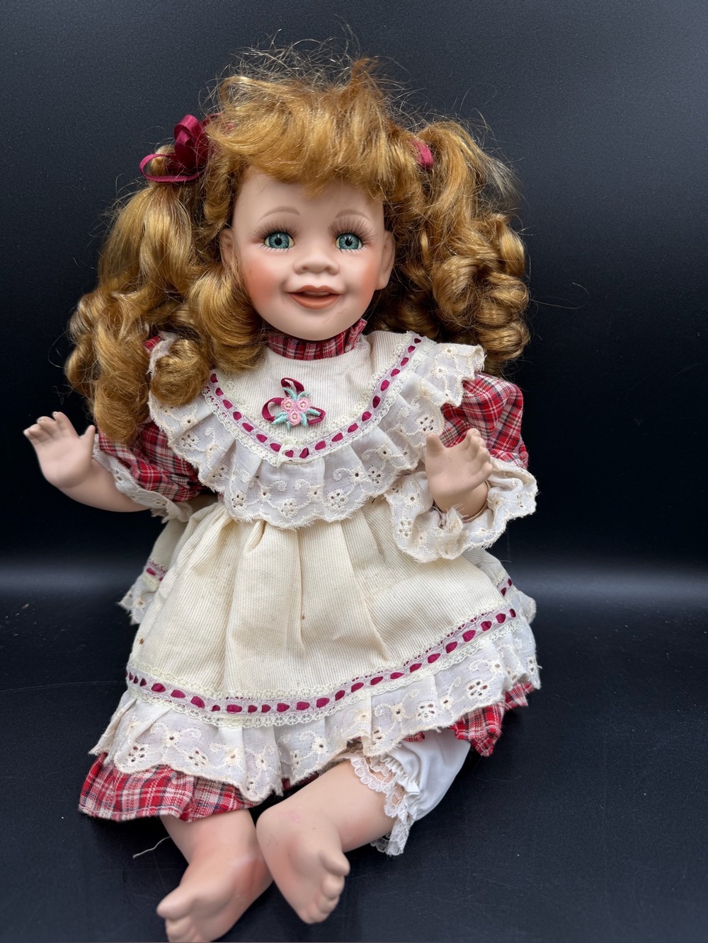 Vintage Doll Bisque Porcelain Girl Doll Retired